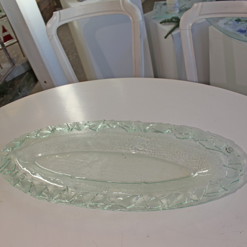 60 cm ovalt glasfad - klart