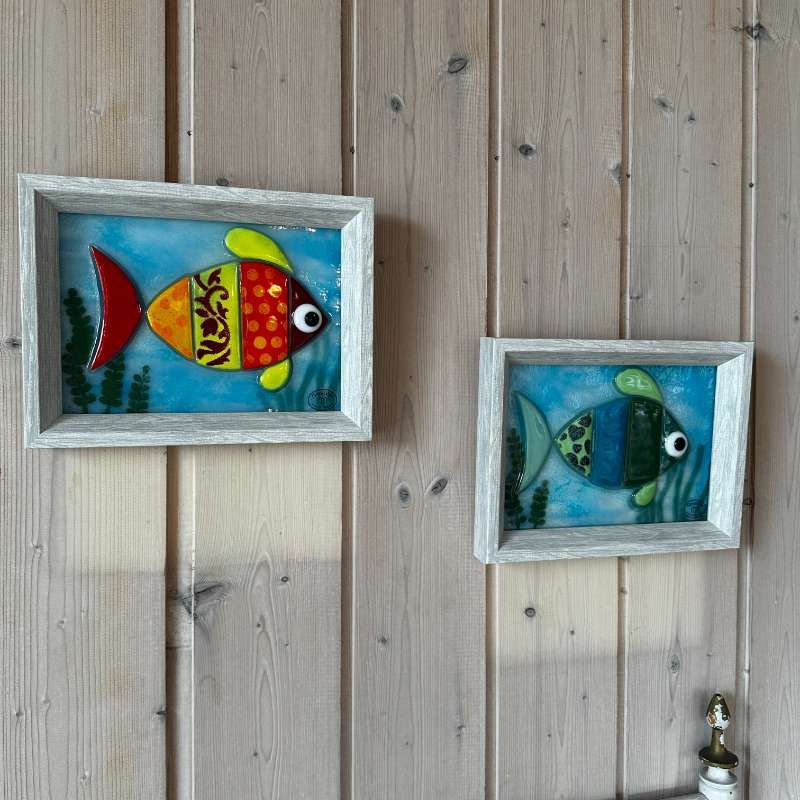 billede i glas af fisk