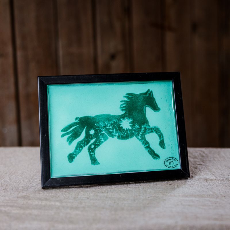 Glasbilleder - Hest  - Støvgrøn